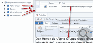 Mehrere Strukturpunkte an einen Textauszug